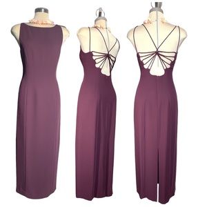 ANN TAYLOR  Burgundy Gown Open Back Size 6